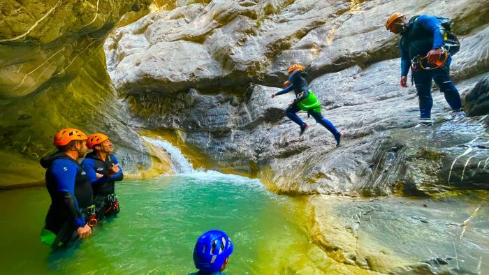 canyoning in cramassouri north of Nice in Tinée valley beginner